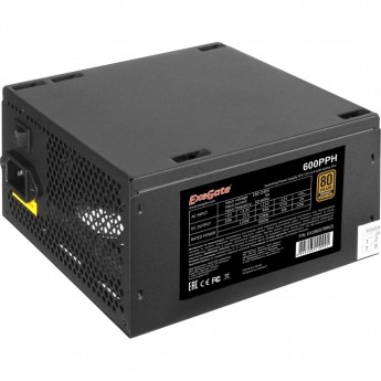 Блок питания 600W EXEGATE 80 PLUS® Bronze 600PPH-S-OEM ATX, APFC, КПД 85% Блок питания 600W EXEGATE 80 PLUS® Bronze 600PPH-S-OEM ATX, APFC, КПД 85%