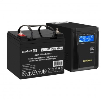 Комплект EXEGATE ИБП EX295986RUS + батарея 33Aч EX282974RUS 1шт