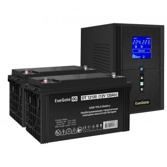 Комплект EXEGATE ИБП EX295987RUS + батарея 120Aч EX282988RUS 2шт Комплект EXEGATE ИБП EX295987RUS + батарея 120Aч EX282988RUS 2шт