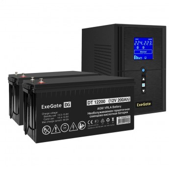 Комплект EXEGATE ИБП EX295987RUS + батарея 200Aч EX282991RUS 2шт Комплект EXEGATE ИБП EX295987RUS + батарея 200Aч EX282991RUS 2шт