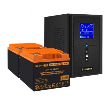 Комплект EXEGATE ИБП EX295987RUS + батарея 45Aч EX285666RUS 2шт Комплект EXEGATE ИБП EX295987RUS + батарея 45Aч EX285666RUS 2шт