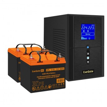Комплект EXEGATE ИБП EX295988RUS + батарея 33Aч EX285664RUS 2шт