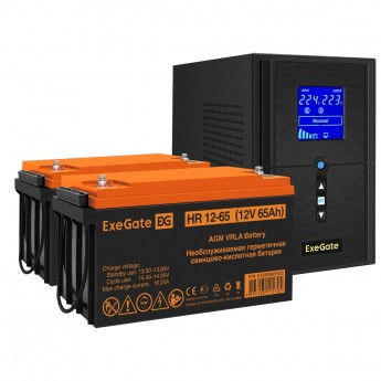 Комплект EXEGATE ИБП EX295988RUS + батарея 65Aч EX282982RUS 2шт