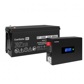 Комплект EXEGATE ИБП EX295993RUS + батарея 200Aч EX282991RUS 1шт Комплект EXEGATE ИБП EX295993RUS + батарея 200Aч EX282991RUS 1шт