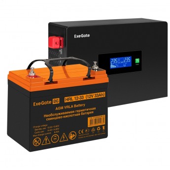 Комплект ИБП EXEGATE IDEALSINE SR-600.LCD.2SH + батарея 33Aч, 1 шт